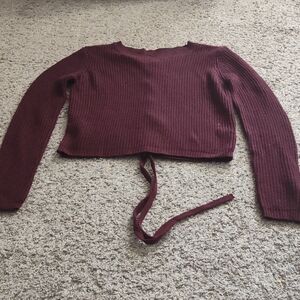 Ambiance Deep Burgundy Knit Top